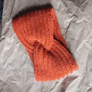 Pumpkin Infinity Headband Handknitted